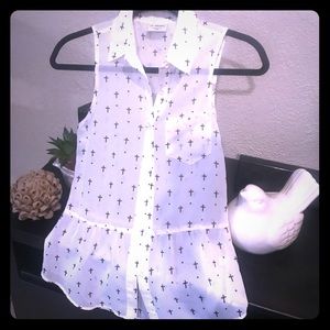 Cute sheer sleeveless blouse